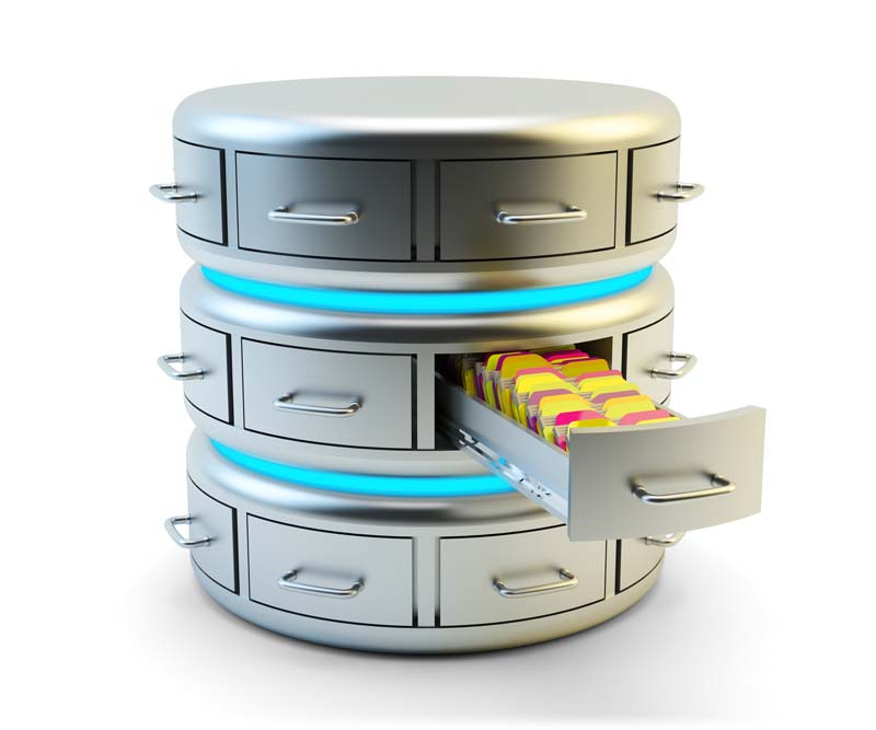 Data warehousing icon.